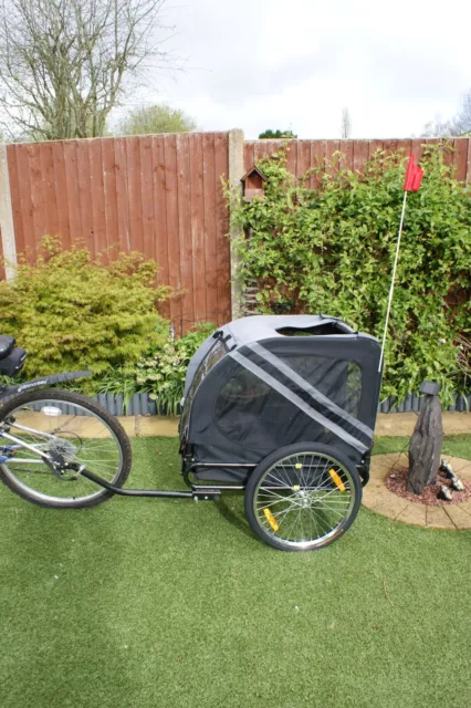 Karlie Pet Bicycle Trailer Dog/Cat Bike Carrier Water Resistant, Grey & Black