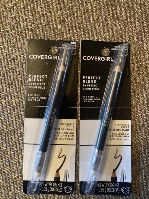 (2) Lápiz delineador de ojos COVERGIRL Perfect Blend - #100 Basic negro