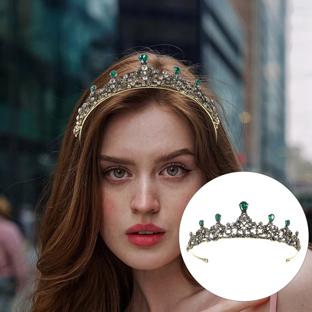 Copricapo Moda Sposa Corona Barocco Matrimonio Damigella d'Onore Perlescente