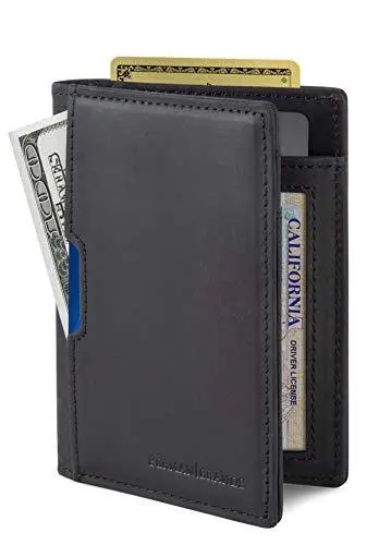 SERMAN BRANDS - Wallets for Men Slim Mens leather RFID Blocking Minimalist