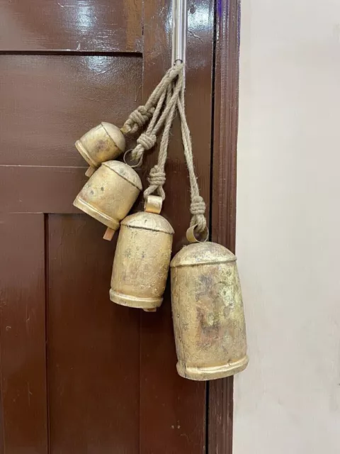 vintage Giant Harmony Cow Bells Fait à la main Rustique Lucky Cloches...