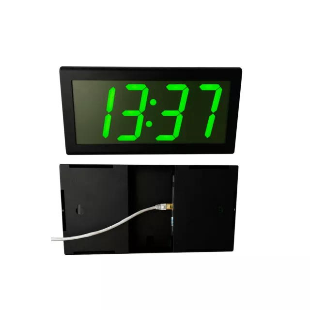 4" 4 Digit IP PoE Wall Clock, Ethernet Synchronized, Metal Casing