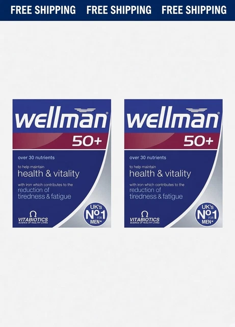 2 X VITABIOTICS Wellman 50+ Plus Advanced Vitamin and Mineral ...