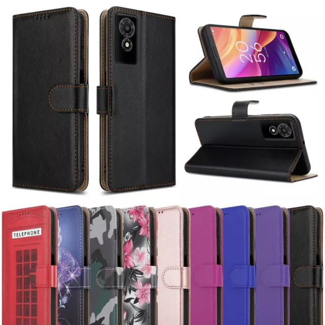 For TCL 501 Case, Slim Leather Wallet Flip Stand Shockproof ARMOUR Phone Cover