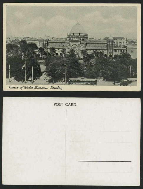 India Old Postcard PRINCE OF WALES MUSEUM, Bombay, TRAM