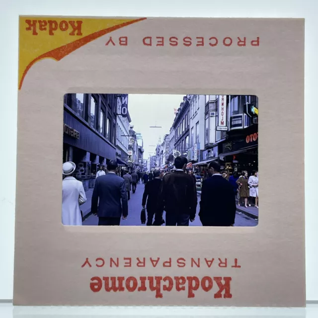 35mm Slide Vintage 1960s Downtown Street Scene Europe