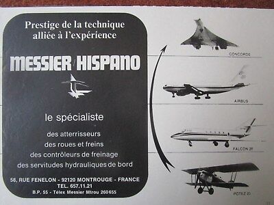 4/1972 PUB MESSIER HISPANO TRAIN ROUE FREIN MIRAGE F1 CONCORDE FRENCH AD 