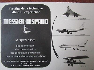 12/1976 PUB MESSIER HISPANO ROUE FREIN CONCORDE AIRBUS FALCON POTEZ FRENCH AD 
