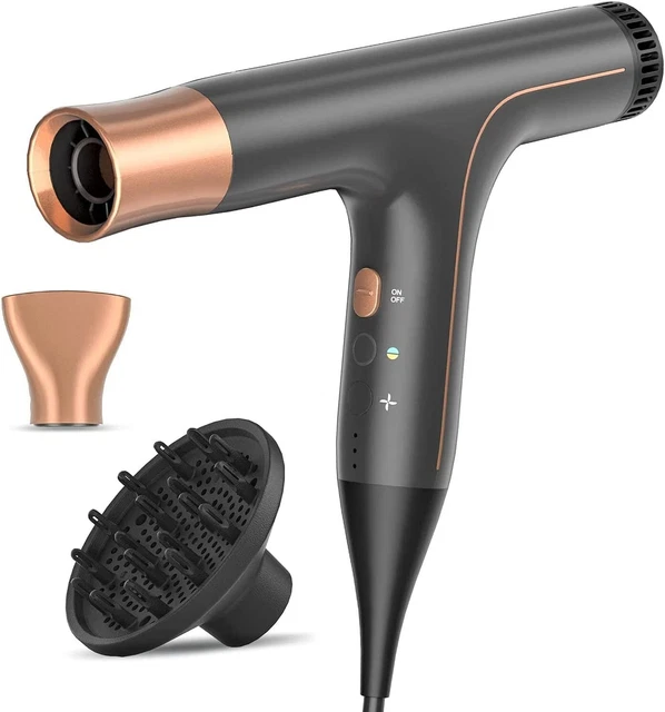 LIGHTWEIGHT HAIR DRYER with Diffuser, Professional Ionic Blow Dryer for