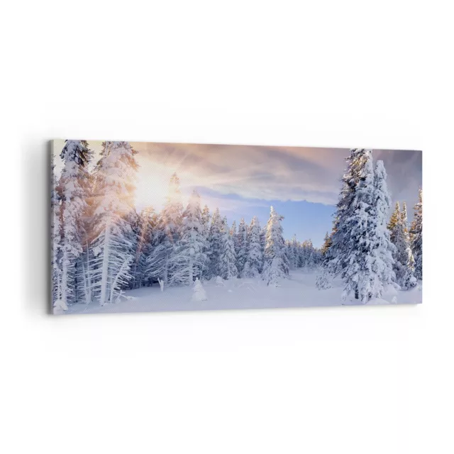 Wandbilder 100x40cm Leinwandbild Abenteuer alpen winter schnee Bilder Wanddeko