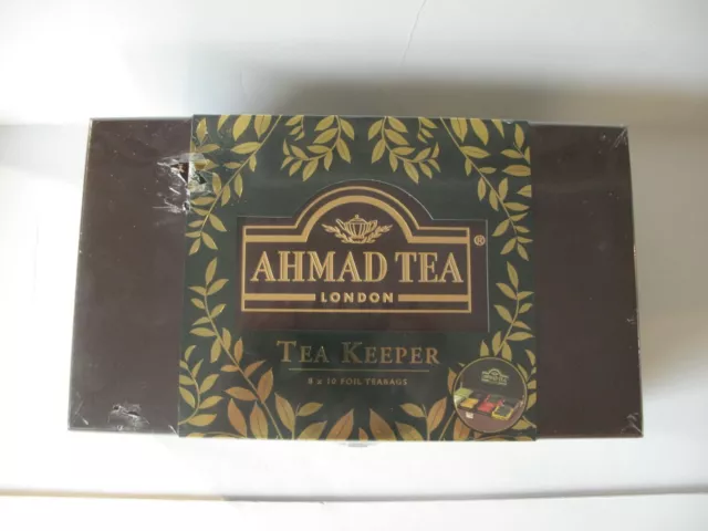 Ahmad Tea Keeper Wooden Box with 80 Assorted Tea Bags