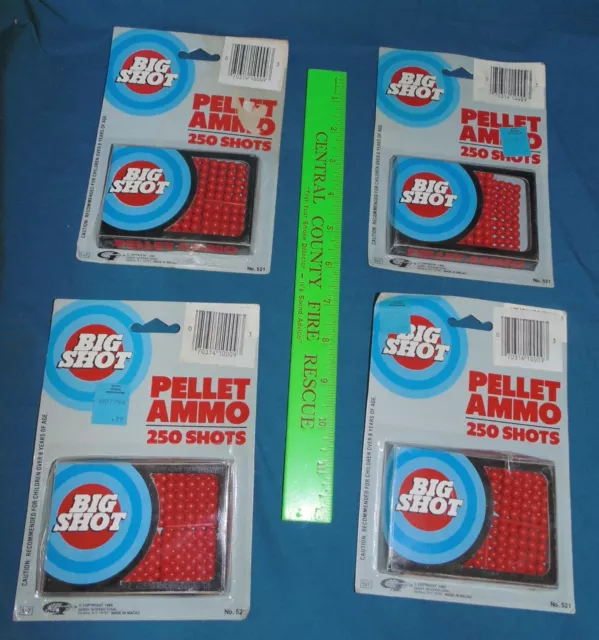 Vintage Big Shot toy pellet ammo MIP NOS lot - gun zebra rayline