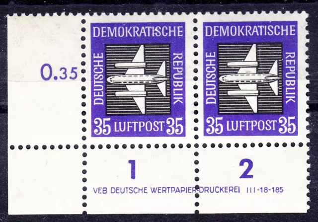 Briefmarken DDR Mi Nr. 611 Flugpost Druckvermerk DV DWD allseitig dgz**