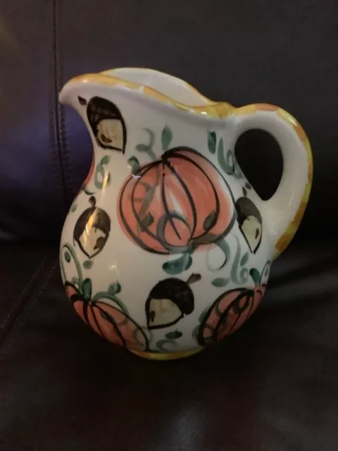 Hand Painted Pitcher By Vicki Carroll - 1995 Vintage/Signed