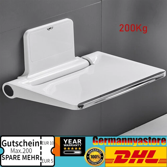 200 kg 90° silla de ducha plegable montaje en pared asiento plegable de ducha silla de ducha asiento de ducha