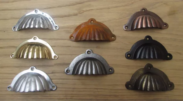 Victorian Style Shell Cup Cupped Chest Cabinet Drawer Cupboard Pull Handles