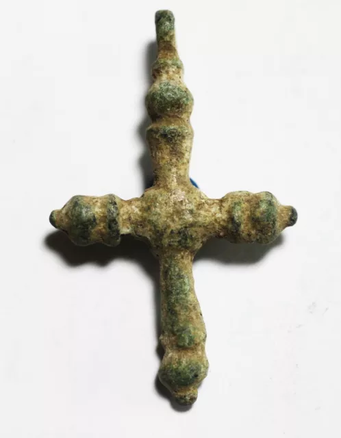 Zurqieh - Ad1071- Ancient Byzantine Bronze Cross Pendant. 800 - 1000 A.d