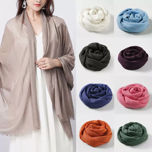 180cm Ladies Women Soft Long Neck Large Plain Scarf Wrap Shawl Pashmina Stole/