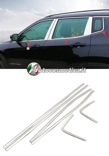 4 Pièces Plaques Plinthes Acier Inoxydable Pour Jeep Compass 2018+ - Protecteurs De Seuil Portières Noir Titane Miroir