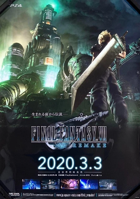 Final Fantasy VII Remake Game Official Promo Poster March 3rd ver FF7 SizeB2 PS4