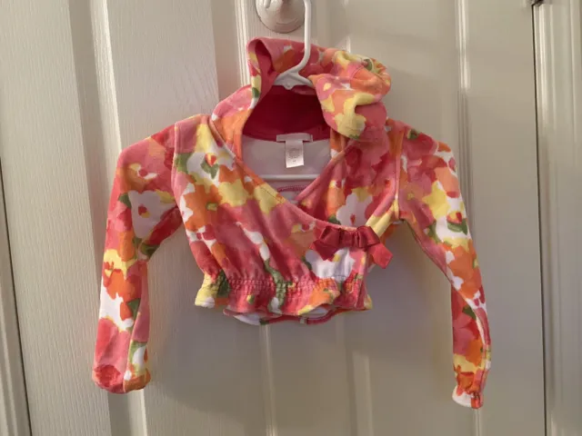 Janie and Jack Impressions of Spring Floral Hoodie Beach Cover Up Top Size 5T