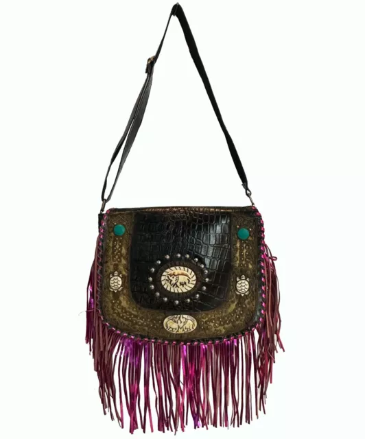 MODOEDEN Brands Handbags Women Leather Party Designer Fringe Boho Crossbody Bag