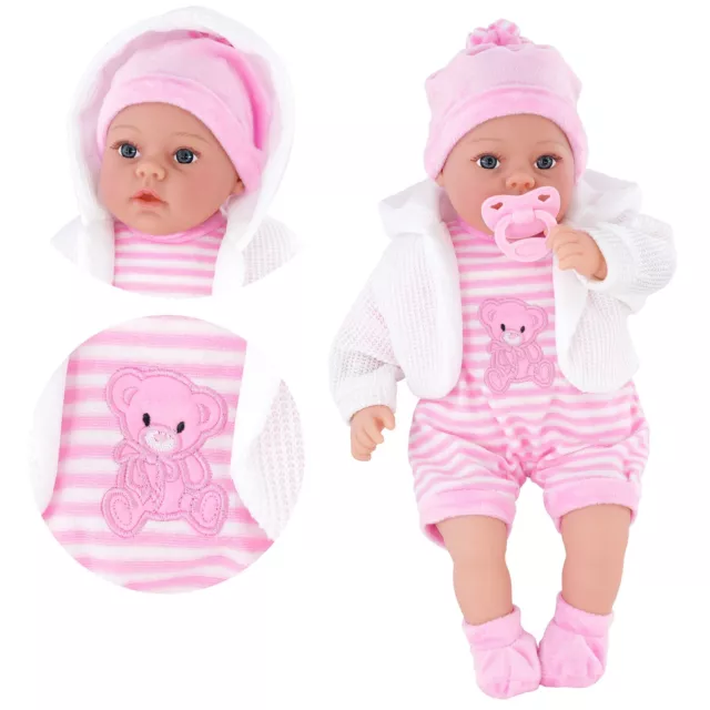 BiBi Doll Baby Doll Girl Lifelike Large Size Soft Bodied Dolly Toy With Pink 18"