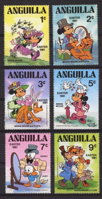 Anguilla Easter 1981 Serie Set of 6 Stamps Mint NH "disney charecters"