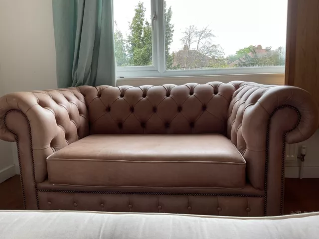 Two Seater Leather Chesterfield Sofa