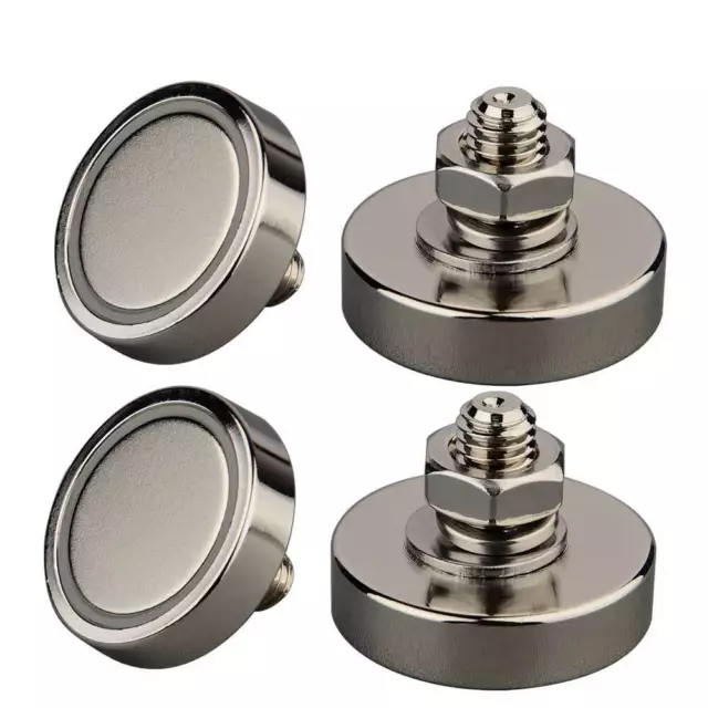 4PCS 100LBS Pot Magnet M8 Male Threaded Stud Strong Magnetic Mounting Fix Base