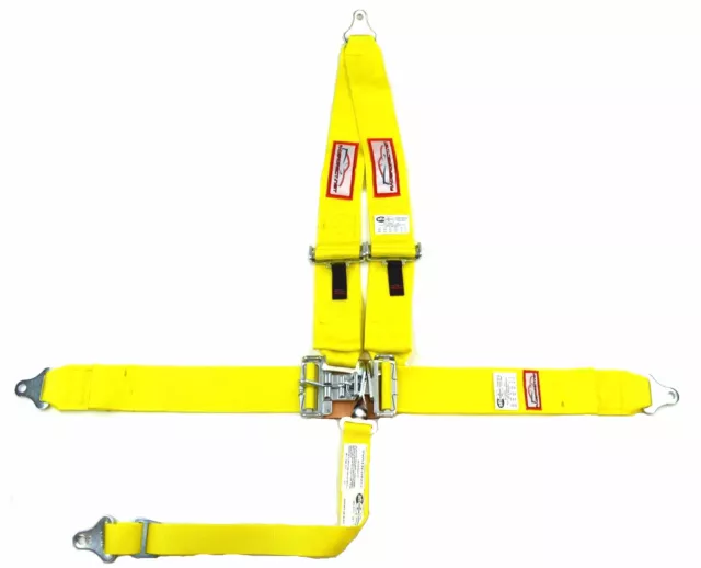 Racing Harness Seat Belt 5 Point Yellow Sfi 16.1 Latch & Link Racerdirect 3