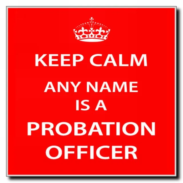 Probation Officer Personalised Keep Calm Coaster