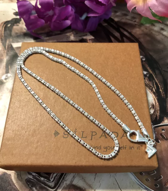 Silpada N2079 Polished Sterling Silver Dot Dash Chain RETIRED & HTF 18”