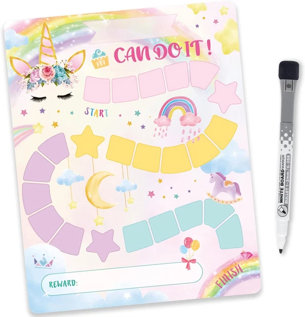UNICORN REWARD CHART - Magnetic Chore Chart for Kids Girls Incentive ...