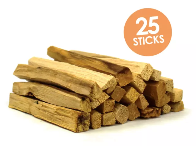 Incenso Palo Santo 25 Bastoncini 10 cm di Legno 100% Naturale Organico Palosanto