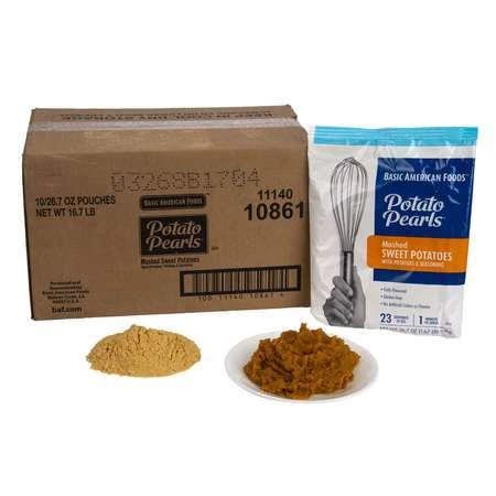 BAF POTATO PEARLS 10861 Potato Pearls Mashed Sweet Potatoes 26.7 oz. Pouch, PK10