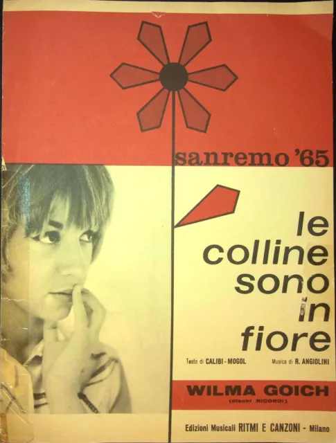 Spartito Le Colline sono in fiore Wilma Goich Sanremo 1965 Italian Sheet Music 2