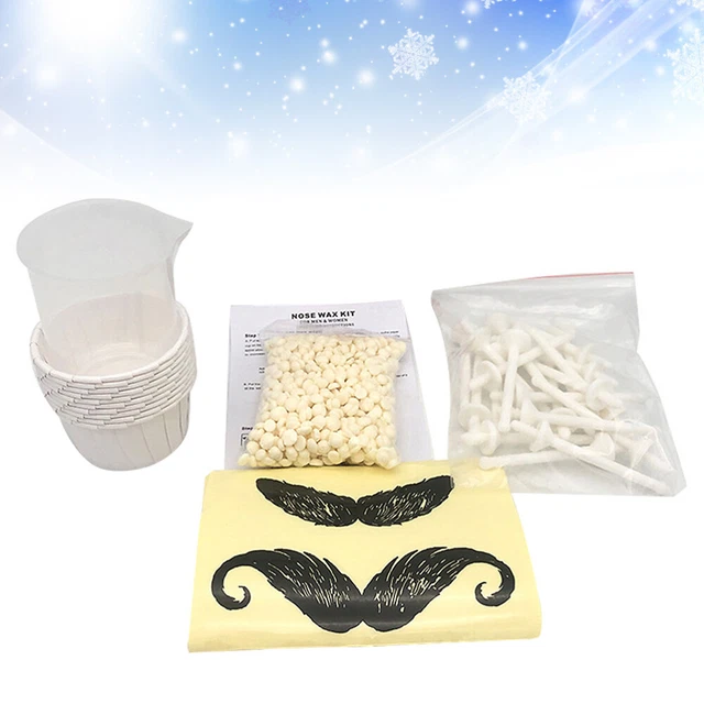 Kits de depilación de color marrón ojos cuentas de cera indoloras nariz cera hombre liso