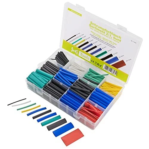 SeKi Tubo termoretraibile assortito, 560 pezzi, in 6 misure (1 mm  13 mm; rappo
