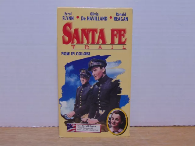 Santa Fe Trail Errol Flynn Olivia De Havilland Ronald Reagan NR VHS Pre-Owned