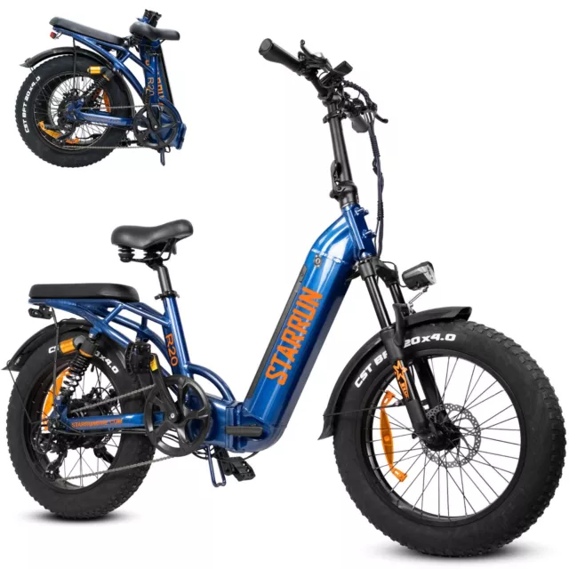 STARRUN Folding Electric Bike 1200W Full Suspension Fat Tire E Bicycle for Adult