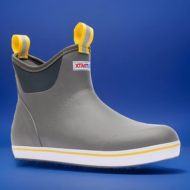XTRATUF MEN'S 6 Inch Ankle Deck Boot Fishing Rain Gray Shoes Size 14 £