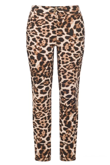 GORGLITTER Damen Hose Mit Leoparden Print - Hohe Taille & Gerades Bein