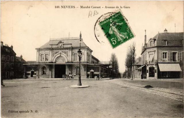 CPA NEVERS - Marché Carnot - Avenue de la Gare (456940)