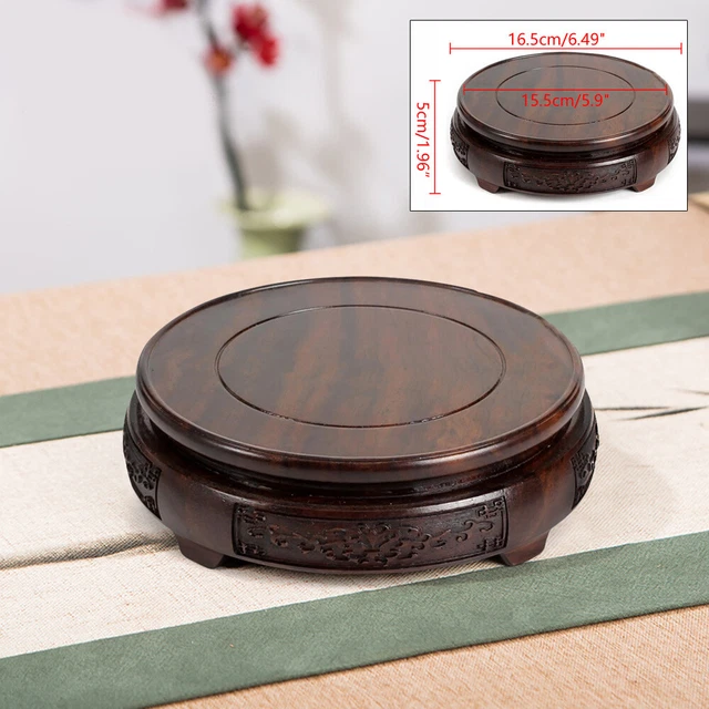 VINTAGE ROUND TEAPOT Pedestal Stand Wooden Stand for Home Display