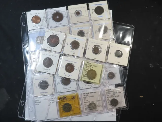 J65 India Colonial & Princely States Coins Some Silver Mixed Group 27 pcs