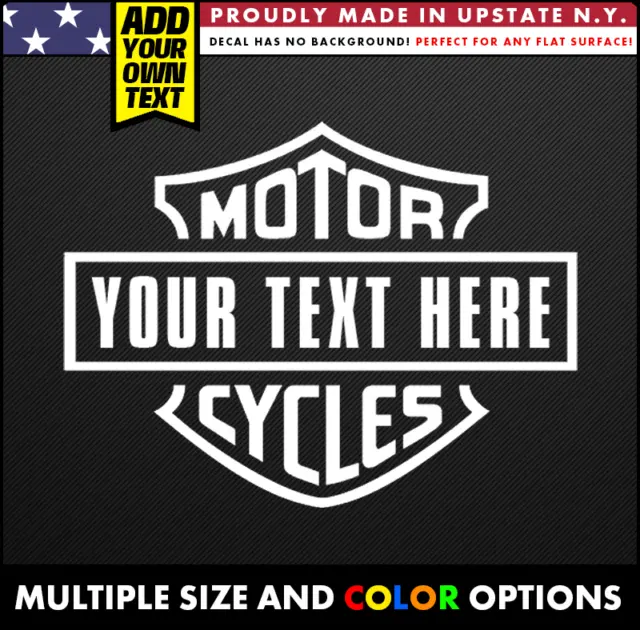 HARLEY DAVIDSON Decal CUSTOMIZABLE TEXT Vinyl Sticker Oracal ADD YOUR TEXT