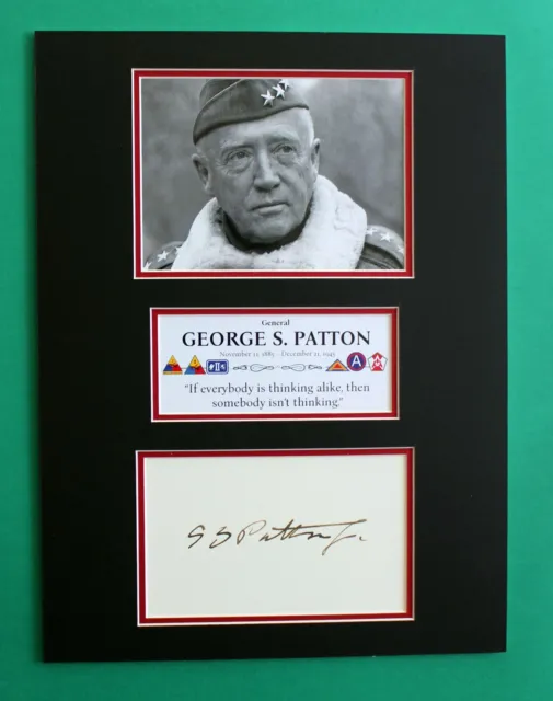 GEORGE S. PATTON AUTOGRAPH artistic display WW2 General