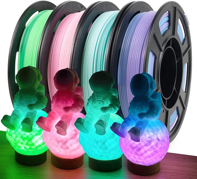 Isanghu 4Packs Gradient Translucent PETG 3D Printer Filament Bundle, Color Chang