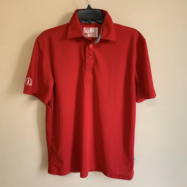 Chik-Fil-A Polo Shirt Men M Red Short Sleeve Oobe Recycled Poly Work Uniform
